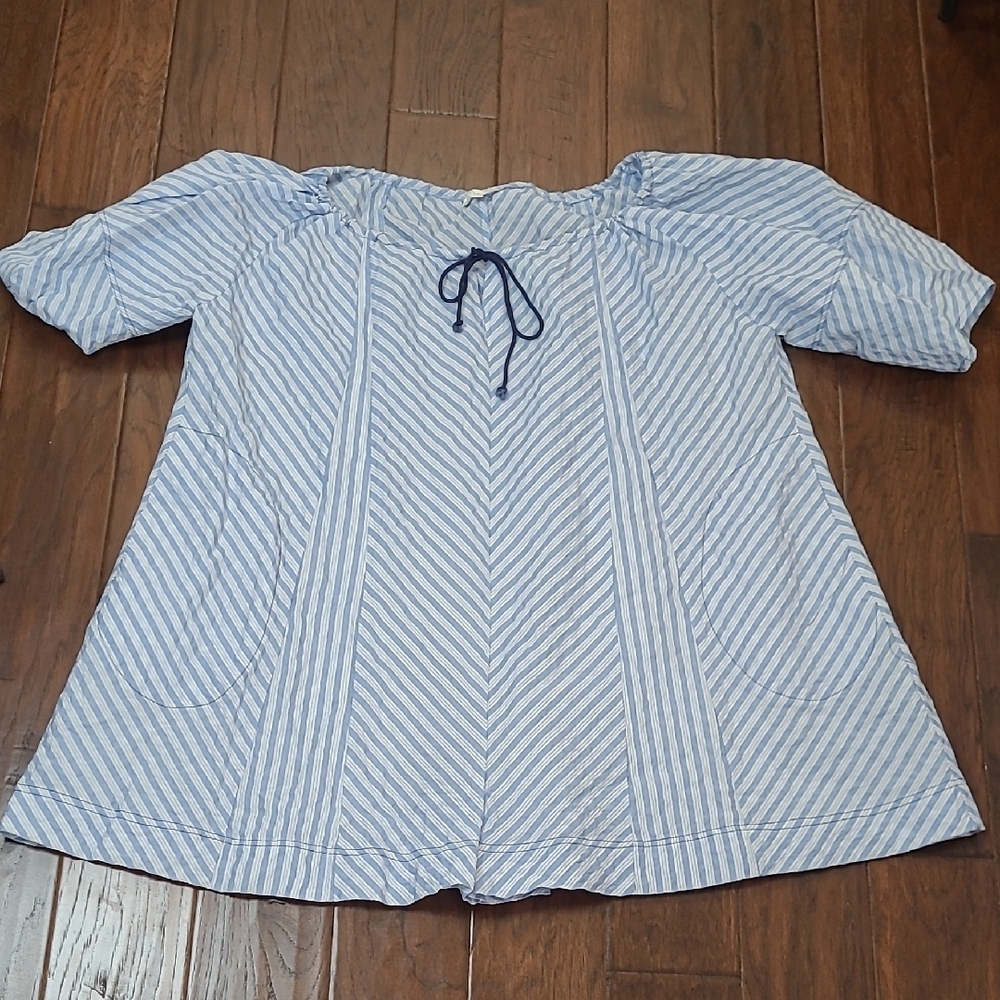 Light Blue Striped Women's Jumpsuit Romper